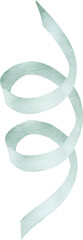Watercolor celebration ribbon on transparent background.