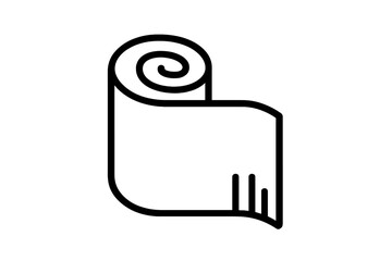 Textile Roll Icon Vector Illustration, Fabric Material Design, Textile Industry Symbol, Cloth Fabric Roll, Seamless Fabric Texture, Web and Mobile Graphics, Transparent Background