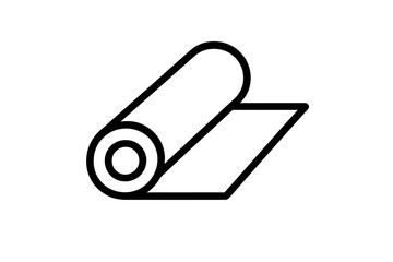 Textile fabric roll icon vector, textile roll illustration for web and mobile, transparent background textile material, fabric sheet roll symbol, textile industry design