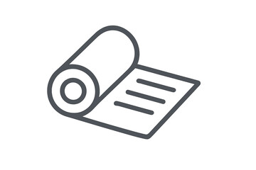 Textile roll icon vector illustration, fabric material roll with transparent background, textile industry concept, fabric sheet, cloth roll, web and mobile design element