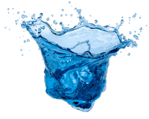 Dynamic blue water splash with detailed ripples and droplets for captivating visual impact