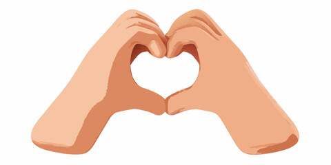Fototapeta premium Two hands forming a heart shape against a white background symbolizing love and connection