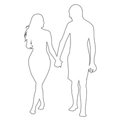 Fototapeta premium walk intimately with your partner line_2