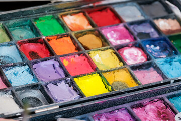 Naklejka premium a palette of colors with a low point of focus