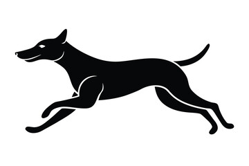 running dog silhouette vector icon