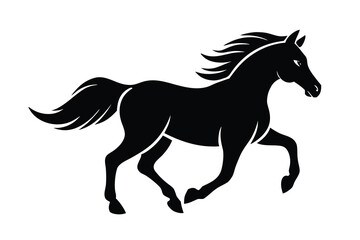 running horse silhouette vector icon