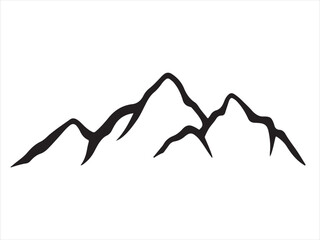 Stylized mountain peak illustration with sharp edges and a clean silhouette isolated on transparent background
