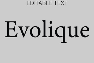 Evolique brand name text on gray background with editable text placeholder