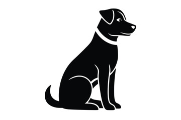 sitting dog silhouette vector icon