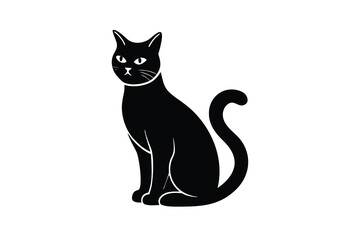 sitting cat silhouette vector icon
