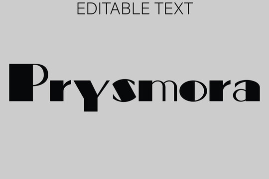 Editable text with the word prysmora in bold black font - Powered by Adobe