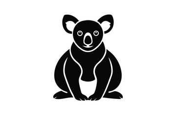 sitting koala silhouette vector icon