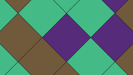 Abstract rhombus pattern with purple green and brown colors background