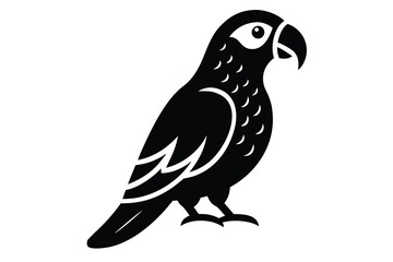 sitting parrot silhouette vector icon