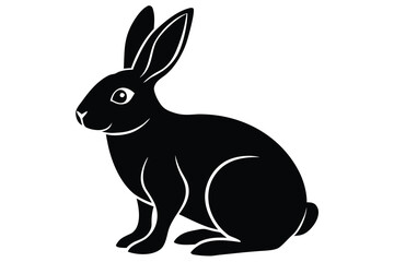 sitting rabbit silhouette vector icon