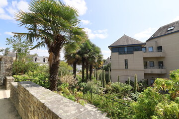 Jardin exotique de la retraite, parc public, ville de Quimper, département du Finistère,...