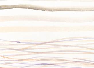 Obraz premium Abstract watercolor art with soft earth tones and gentle wave patterns on textured paper.