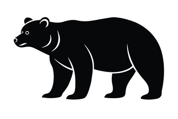 standing bear silhouette vector icon