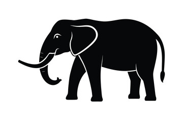 standing elephant silhouette vector icon