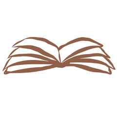 Line Art of Open Book Illustration. Hand-Drawn Doodle.