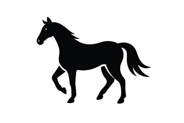 standing horse silhouette vector icon