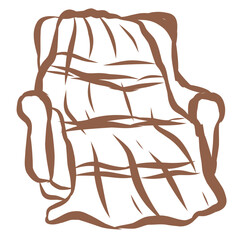Line Art of Armchair Illustration. Hand-Drawn Doodle.
