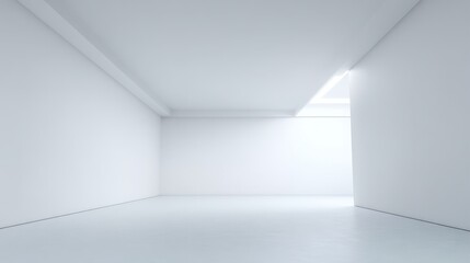 Bright and Spacious Empty Room with Clean White Walls and Floor