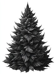 elegant black and white christmas tree drawing for festive designs