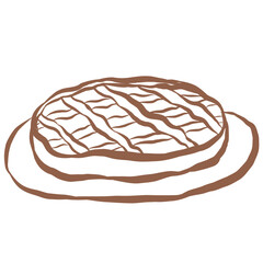 Line Art of Apple Pie Illustration. Hand-Drawn Doodle.
