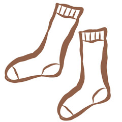 Line Art of Socks Illustration. Hand-Drawn Doodle.