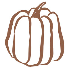 Line Art of Pumpkin Illustration. Hand-Drawn Doodle.