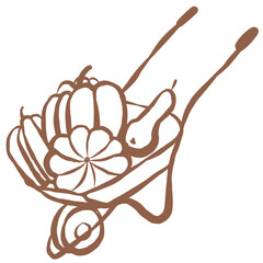 Line Art of Pumpkin Illustration. Hand-Drawn Doodle.