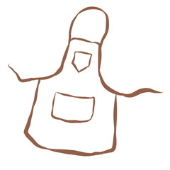 Line Art of Apron Illustration. Hand-Drawn Doodle.