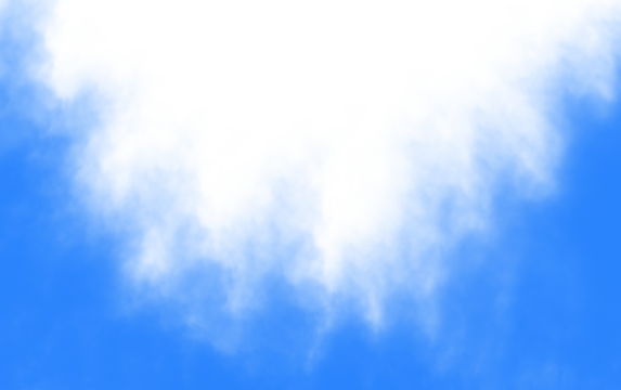 Bright blue sky with fluffy white clouds, creating a peaceful and serene atmosphere isolated on transparent background