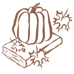 Line Art of Pumpkin Illustration. Hand-Drawn Doodle.