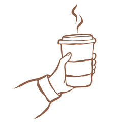 Line Art of Coffee Cup Illustration. Hand-Drawn Doodle.