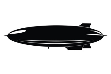 Silhouette of a Vintage Airship with Gondola and Tail Fins for Nostalgia Projects