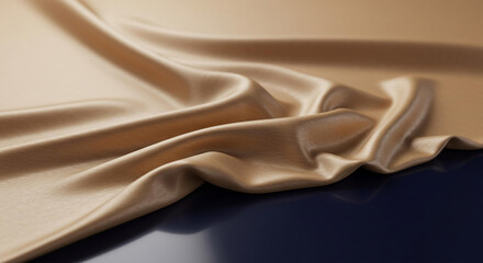 Smooth, draped beige fabric with a soft sheen, ideal for elegant backgrounds, fashion designs, and illustrating luxurious textiles