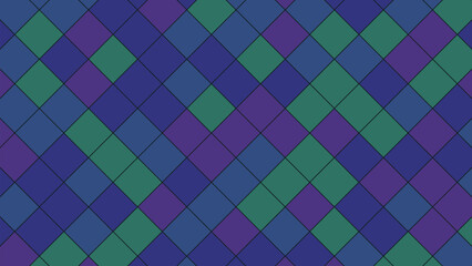 Abstract Rhombus Pattern in Purple Blue and Green Tones Background