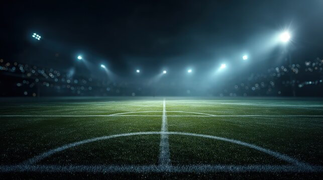 abstract football field at night creative background no logos no brands ar 169
