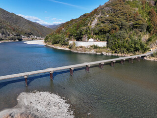 高知県いの町　上空から見た名越屋沈下橋