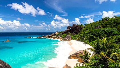 Tropical paradise with turquoise water and white sand