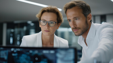 Data scientists collaborating around holographic quantum computing projection in modern workspace, symbolizing advanced algorithms, scientific precision, and next-generation data exploration.