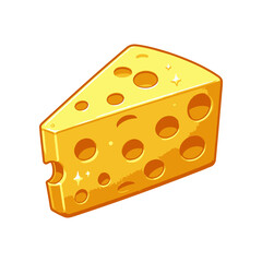 A vibrant piece of cheese with holes, set against a plain background, ideal for culinary themes