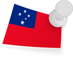 Samoa Flag with Pin