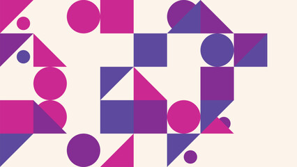 Modern geometric background with colorful circles squares and triangles design