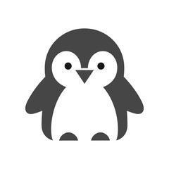 Cute cartoon penguin character with a simple design, ideal for children's media and educational materials