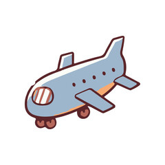 Cartoon-style airplane illustration with a playful design, set against a blank background
