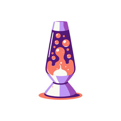 Colorful lava lamp with floating bubbles in a bright setting, creating a retro ambiance