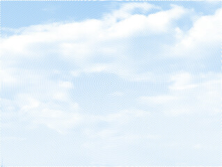 Fototapeta na wymiar Color halftone texture of blue sky with clouds. Abstract cloud pattern vector dotted pixel texture background with copy space Fototapeta na wymiar Color halftone texture of blue sky with clouds. Abstract cloud pattern vector dotted pixel texture background with copy space
